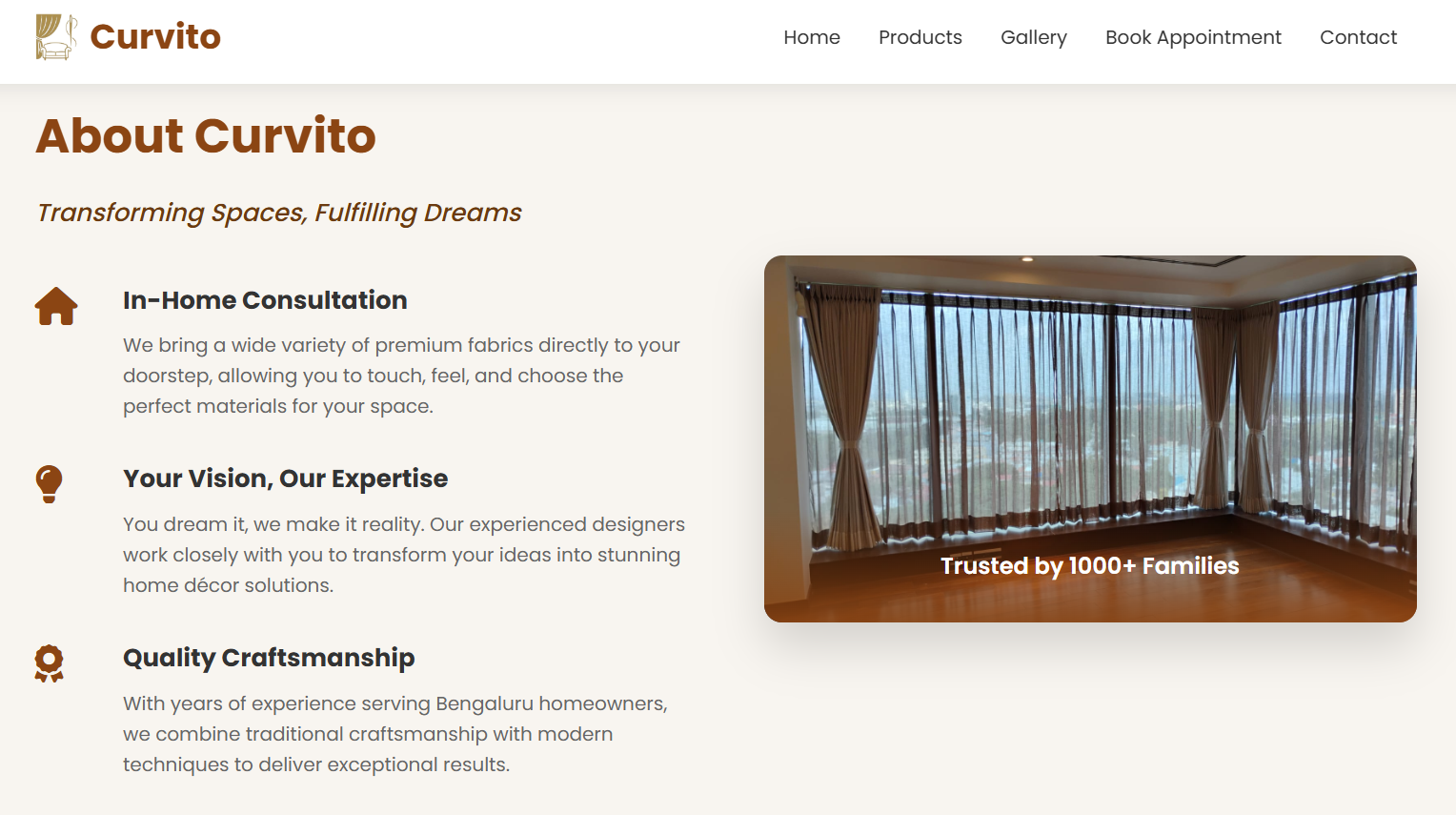 Curvito Home Decor e-commerce website built by ZENSTRO